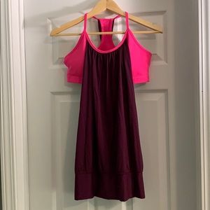 Lululemon athletic bra w/ overshirt, Sz. 10 no tag